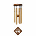 Windspiel 90 cm aus Metall und Holz in Gold/Braun mit hängendem Klangrohr-Design