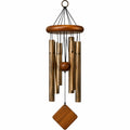 Windspiel 90 cm aus Holz und Metall in Braun Gold zum Aufhängen