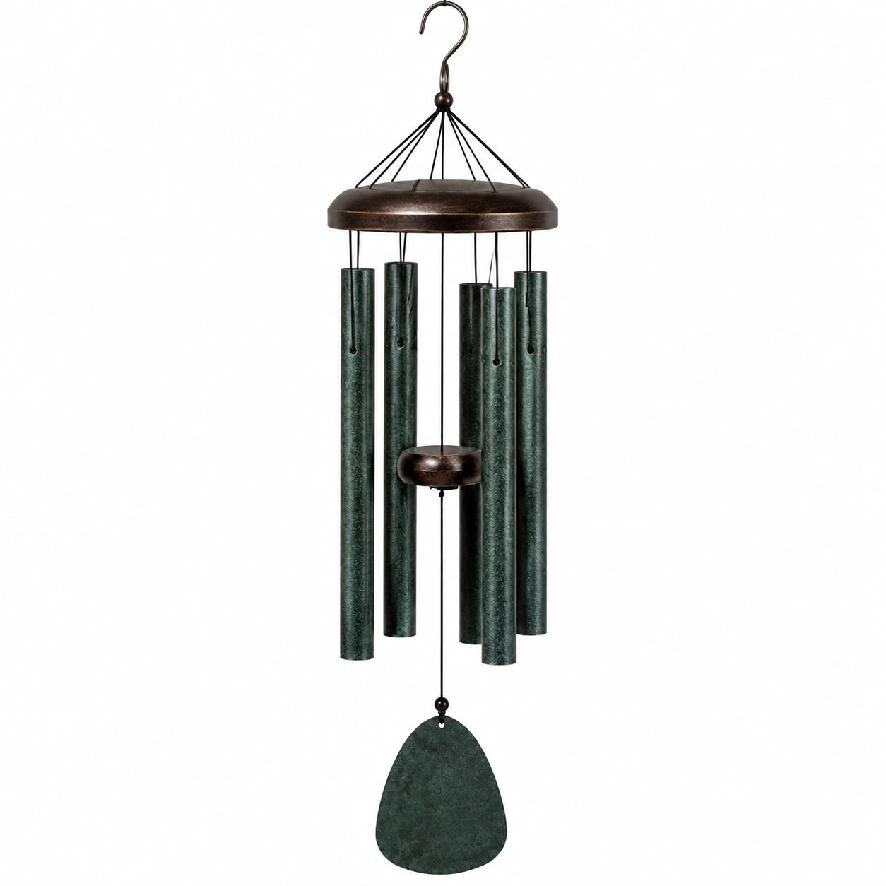 Metall Windspiel 85 cm Grün Braun für Innen und Außen mit Haken