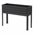 Hochbeet 120 x 60 x 80 cm aus Metall Schwarz freistehend für Garten und Balkon