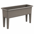 Hochbeet 80 x 40 x 70 cm aus Kunststoff Taupe freistehend für Garten und Balkon