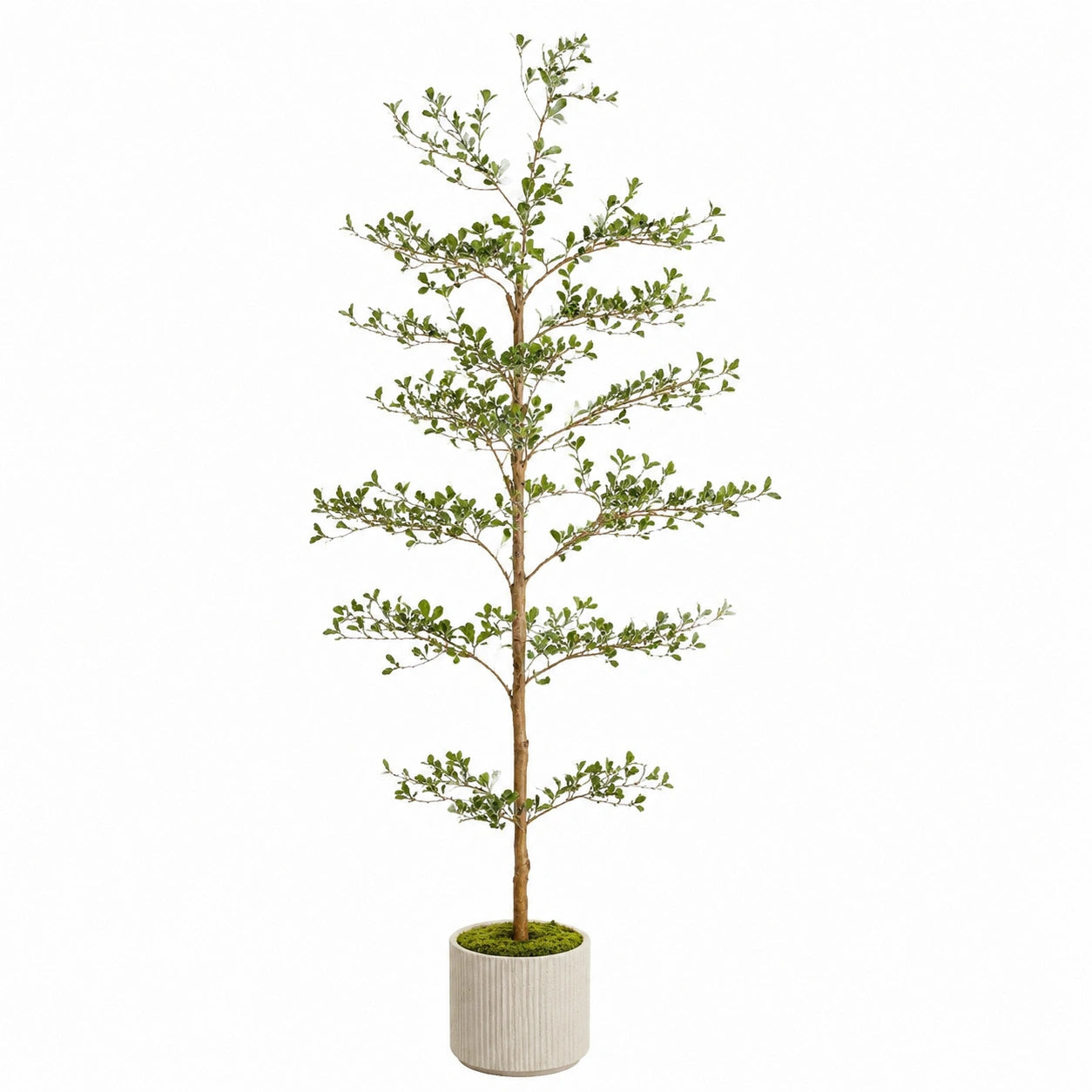 Künstlicher Baum 180 cm Grün/Braun aus Kunststoff und Holz für Innenräume