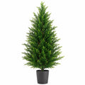 Künstlicher Zypressenbaum 180 cm Kunststoff Grün im Topf für Innenräume