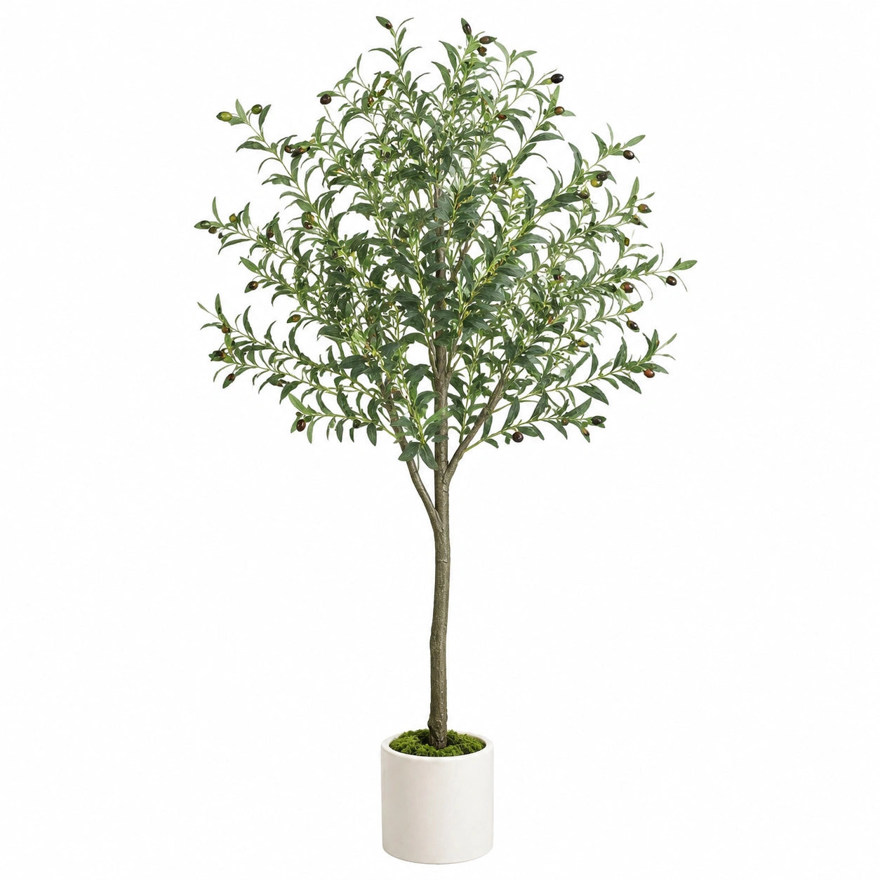 Künstlicher Olivenbaum 180 cm Kunststoff Grün im Topf für Innenräume