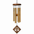 Windspiel 90 cm aus Metall und Holz in Gold/Braun mit hängendem Klangrohr-Design