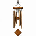 Windspiel 90 cm aus Holz und Metall in Braun Gold zum Aufhängen