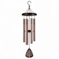Windspiel 90 cm Metall Holz Kupferbraun für Garten und Balkon