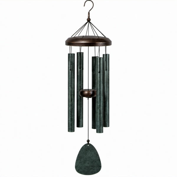 Metall Windspiel 85 cm Grün Braun für Innen und Außen mit Haken