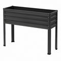 Hochbeet 120 x 60 x 80 cm aus Metall Schwarz freistehend für Garten und Balkon
