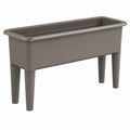 Hochbeet 80 x 40 x 70 cm aus Kunststoff Taupe freistehend für Garten und Balkon