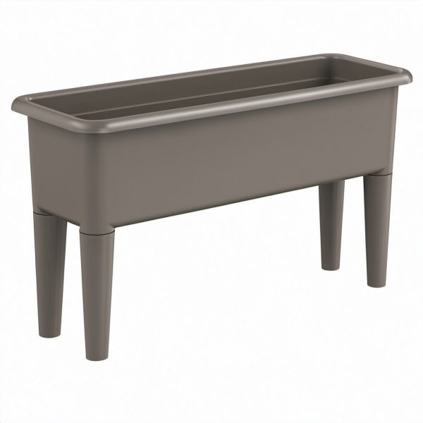 Hochbeet 80 x 40 x 70 cm aus Kunststoff Taupe freistehend für Garten und Balkon