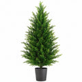 Künstlicher Zypressenbaum 180 cm Kunststoff Grün im Topf für Innenräume