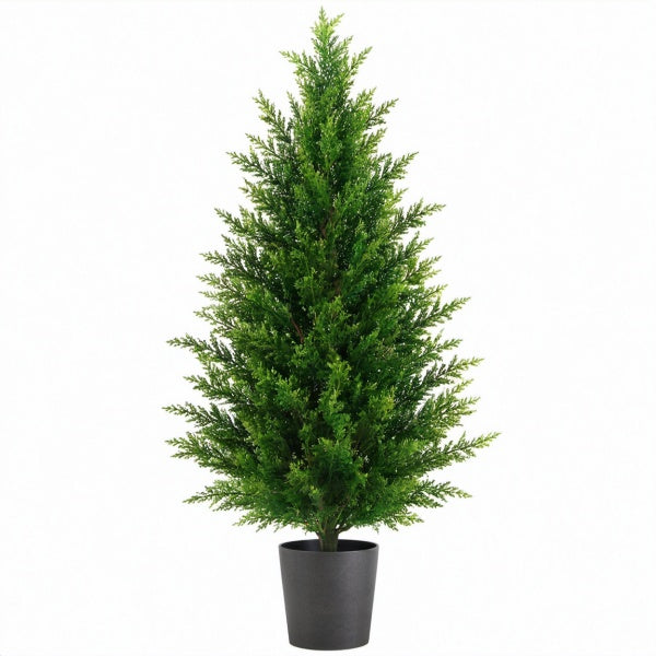 Künstlicher Zypressenbaum 180 cm Kunststoff Grün im Topf für Innenräume