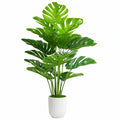Künstliche Grünpflanze Monstera im Topf 150 cm Kunststoff Grün Weiß für Innenräume